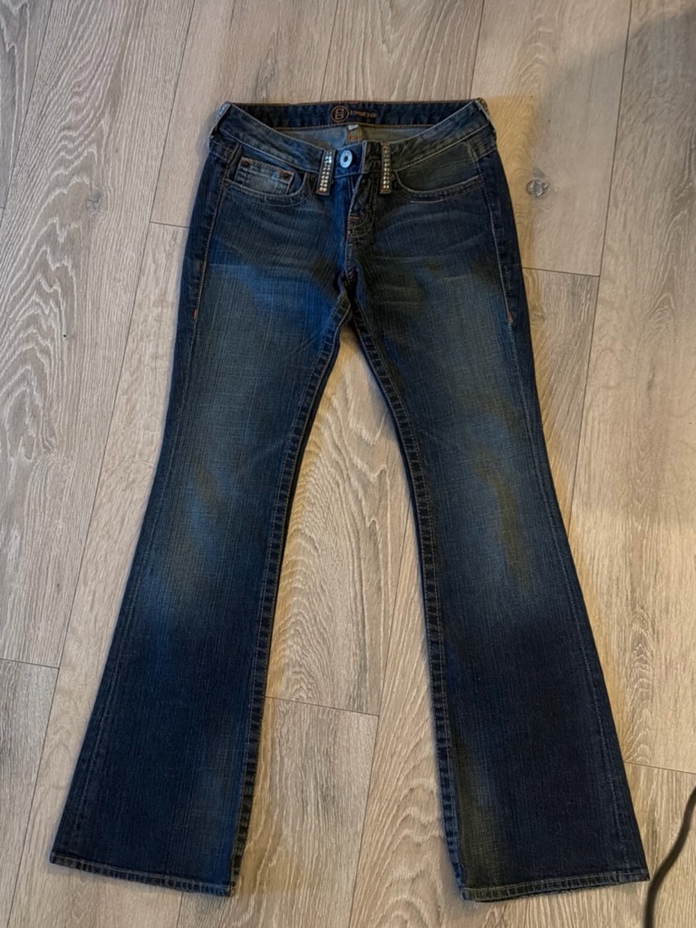 bebe Dark Indigo Flare Jeans